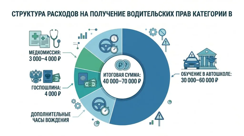 Из чего складывается стоимость обучения на водительские права