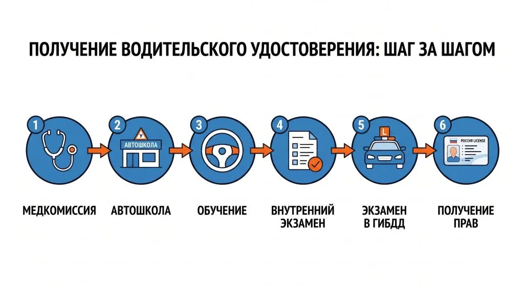 Шесть шагов к водительским правам